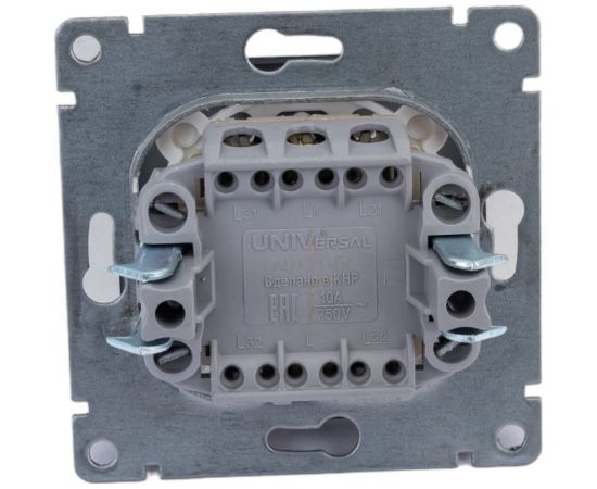 Одноклавишный выключатель UNIVersal с подсветкой серия афина, с/у, 10а, 220в, графит еврослот A0121-Gr – изображение 2