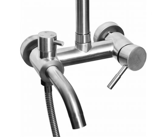 Душевая стойка со смесителем WISENT w3552а круглым тропическим душем и лейкой из нержавеющей стали W3552A – изображение 2