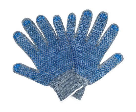 Трикотажные перчатки с ПВХ ПРОМПЕРЧАТКИ 4 нити, 10 класс, серые, 10 пар ПП-25400/10 