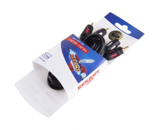 Кабель REXANT 2RCA - 2RCA 1.5 м, Gold 06-3043 