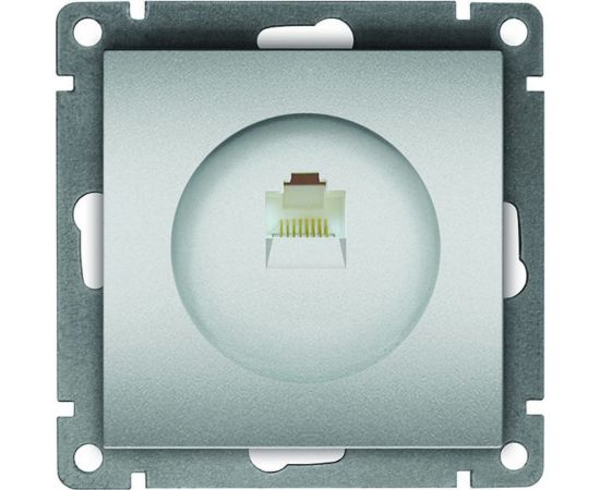 Компьютерная одноместная розетка UNIVersal серия афина, с/у, 1а, rj45, серебро еврослот A0051-S 