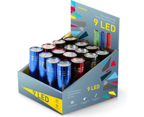 Светодиодный алюминиевый фонарь Smartbuy 9 LED SBF-103-B 