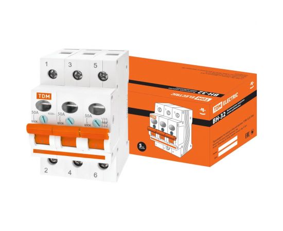 Выключатель нагрузки мини-рубильник TDM ВН-32 3P 50A SQ0211-0026 