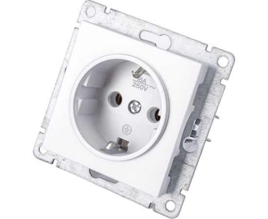 Одноместная розетка UNIVersal серия афина с/з, с/у, 16а, 220в, серебро еврослот A0028-S – изображение 3