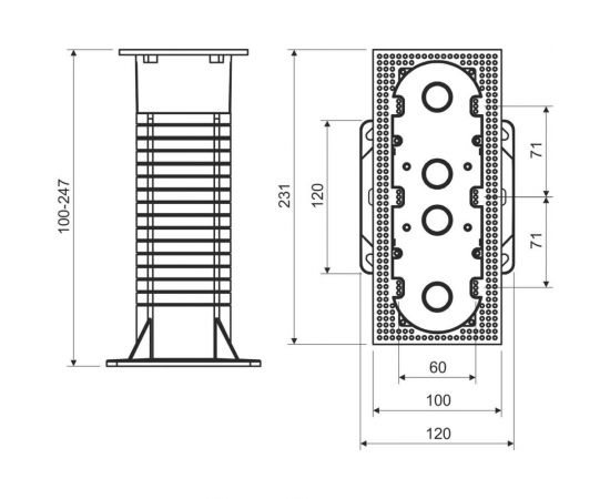 Установочная тройная коробка KOPOS для утепленного фасада 100х230х247 мм KEZ-3_KB – изображение 2