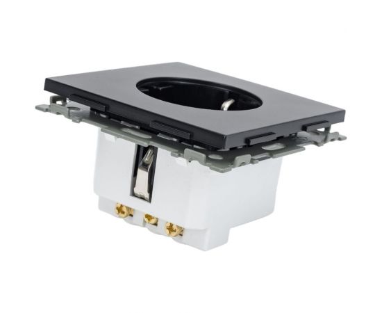 Электрическая розетка с заземлением CGSS 16А черная Практика PL-W160A-BCM – изображение 2