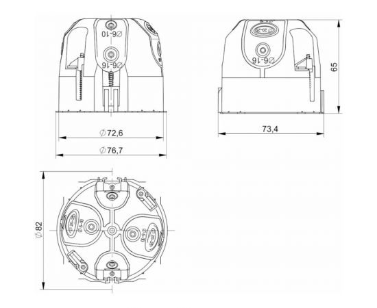 Установочная коробка для полых стен IEK 73x65 (ст.уз.) UKG10-068-065-000-P – изображение 2