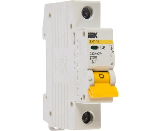 Автоматический модульный выключатель IEK 1п B 4А ВА 47-29 4.5кА ИЭК MVA20-1-004-B – изображение 2