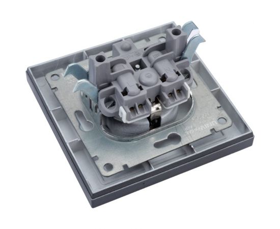 Одноместная розетка с крышкой UNIVersal серия афина с/з, с/у, 16а, 220в, графит еврослот A0029-Gr – изображение 4