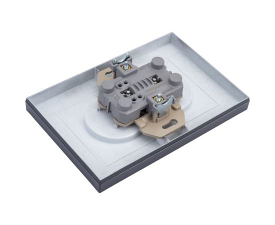 Двухместная розетка UNIVersal серия афина, без заземления, скрытой установки, 16а, 220в, графит, еврослот A0102-Gr – изображение 2