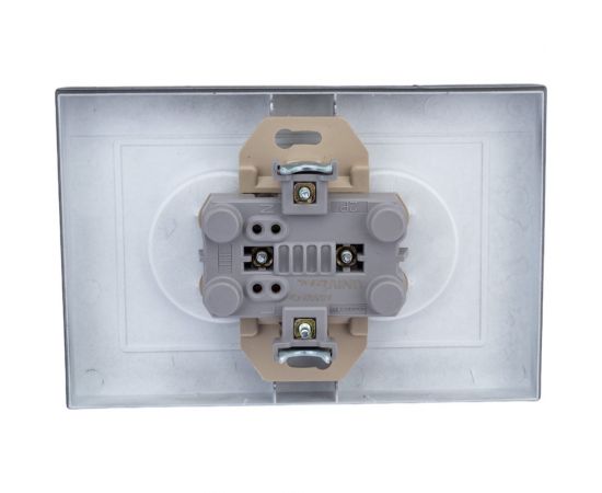 Двухместная розетка UNIVersal серия афина, без заземления, скрытой установки, 16а, 220в, графит, еврослот A0102-Gr – изображение 5