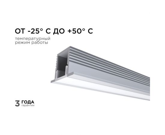 Алюминиевый профиль для Led ленты Apeyron встраиваемый, 12,4x9мм, 2м, лента до 5мм, комплект 08-39 – изображение 5