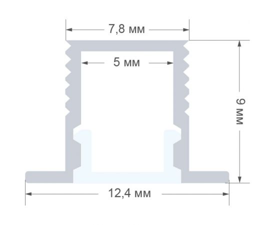 Алюминиевый профиль для Led ленты Apeyron встраиваемый, 12,4x9мм, 2м, лента до 5мм, комплект 08-39 – изображение 9