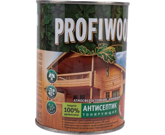 Алкидный антисептик PROFIWOOD (тонирующий; атмосферостойкий; рябина; 0.8 л; 0.7 кг) 67057 