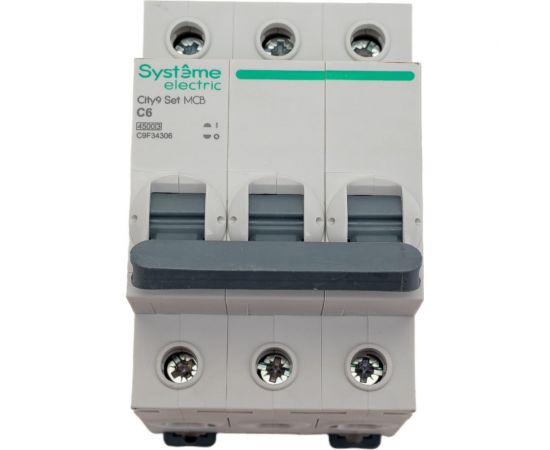 Автоматический выключатель Systeme Electric City9 set ав с 6а 3p 4.5ka 400в C9F34306 