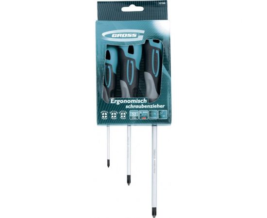 Набор отвёрток 3 шт S2 GROSS 12166 