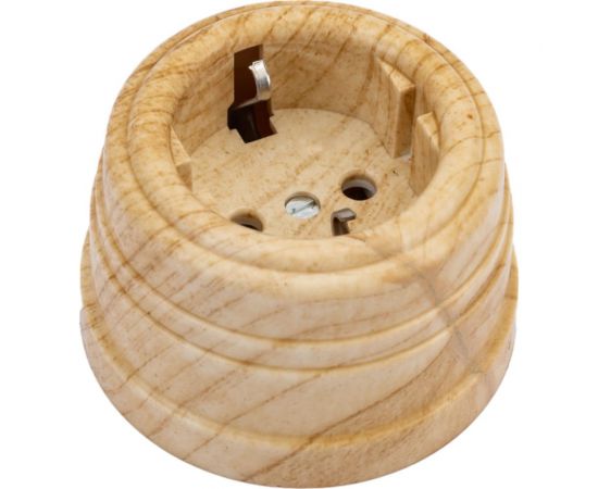 Пластиковая розетка МЕЗОНИНЪ с заземляющим контактом, цвет - сосна GE30301-11 