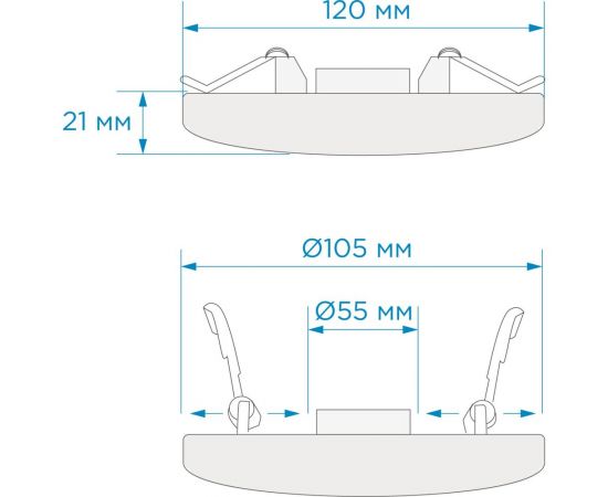 Светодиодная встраиваемая безрамочная панель Apeyron flp, 12вт=8вт+4вт, 1020лм, 4000к, ip20, ф120x21мм, круг, 3 режима, регулировка ф55-105мм/ 06-104 – изображение 5