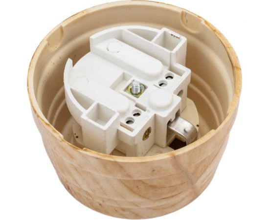 Пластиковая розетка МЕЗОНИНЪ с заземляющим контактом, цвет - сосна GE30301-11 – изображение 2