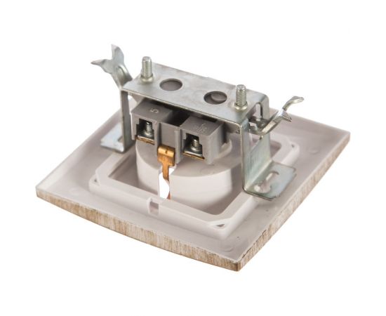 Розетка duwi с/п с з/к 1-местная серия Palazzo Vintage, белое золото 26578 8 – изображение 2