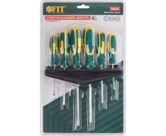 Отвертки FIT Контур, CrV сталь, набор 6 шт 56036 – изображение 3