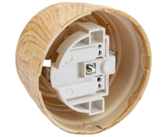 Пластиковая розетка МЕЗОНИНЪ с заземляющим контактом, цвет - сосна GE30301-11 – изображение 4
