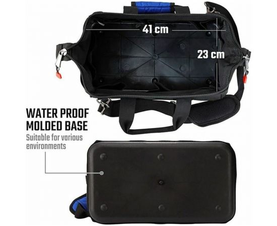 Сумка для инструмента WORKPRO 640D 510x260x290 мм, с широким горлом, на молнии, с пластиковым дном WP281026 – изображение 6