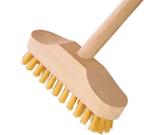 Деревянная щетка для пола BEOROL жесткая, 240x50 мм, с черенком 245337 