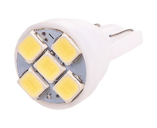 Автолампа диод SKYWAY T10*W5W* 12V 5 SMD Блистер без цоколя 1-конт Белая компл. 2 шт. Габариты, S08201341 