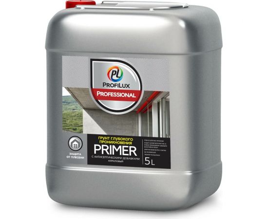 Грунт Profilux PRIMER Professional глубокого проникновения с антисептическими добавками, 5 л Н0000005942 