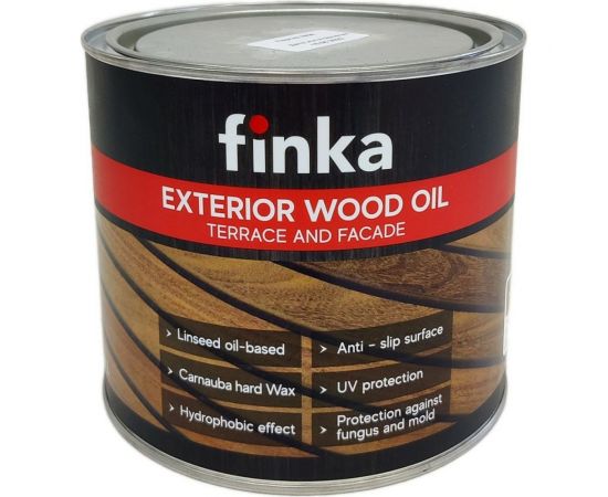 Масло для террас и фасадов Finka Exterior Wood Oil для внутренних и наружных работ, льняная основа, Мербау (Мerbau), 2.2 л FO-22M 