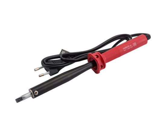 Электропаяльник с пластмассовой рукояткой и долговечным жалом, форма клин, 80Вт Зубр МАСТЕР 55400-80_z01 