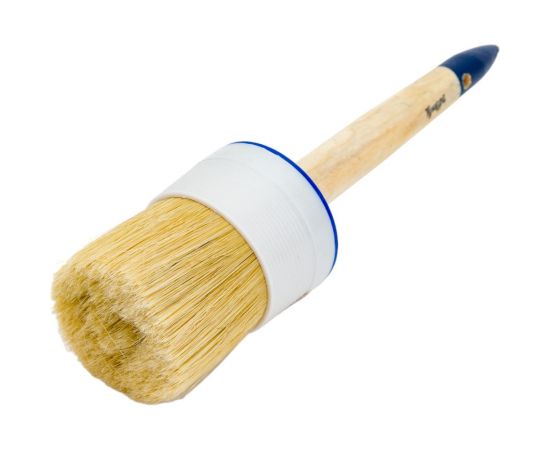 Кисть ТУНДРА круглая, натуральная щетина, деревянная рукоятка, № 20, 65 мм 881559 – изображение 3