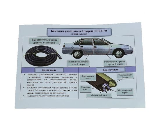 Уплотнитель двери Sonatex для Daewoo Nexia, бухта 14 м 102732 – изображение 2