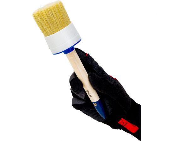 Кисть ТУНДРА круглая, натуральная щетина, деревянная рукоятка, № 20, 65 мм 881559 – изображение 2