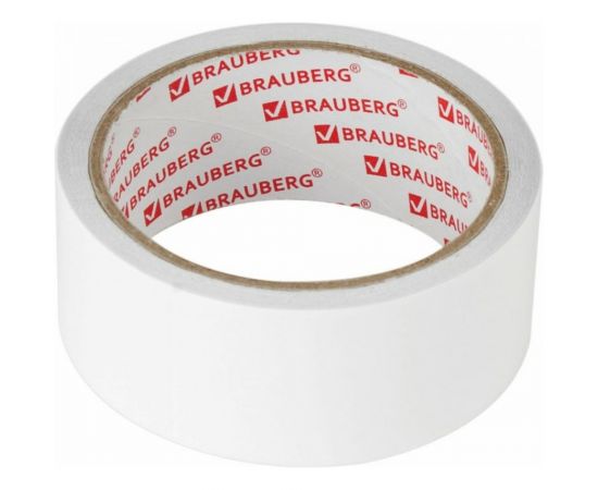 Двухсторонняя клейкая лента BRAUBERG 38 мм х 8 м, тонкая основа полипропилен, 90 микрон 600483 – изображение 3