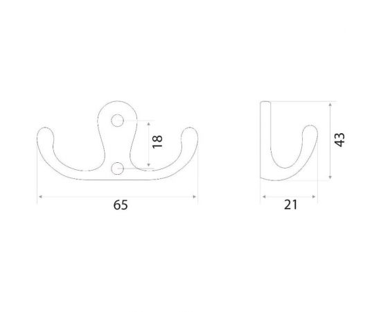 Двойной крючок Trodos 04.12.05 большой, никель 302038 – изображение 2
