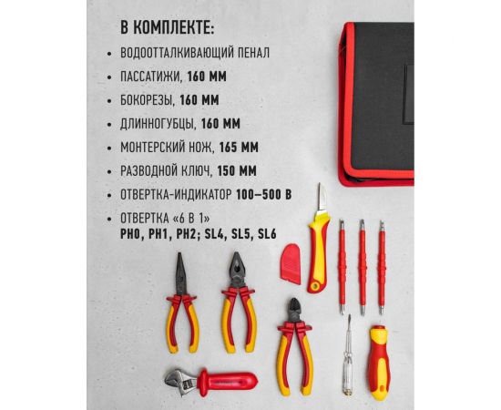 Набор диэлектрических инструментов ОНЛАЙТ oht-ind05-h12 12 шт. 90175 – изображение 6