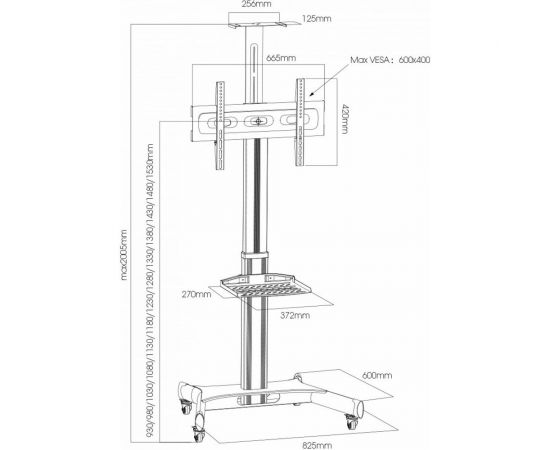 Мобильная стойка ARM MEDIA PT-STAND-11 black 10240 – изображение 6
