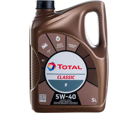 Масло для 4-х тактных двигателей TOTAL CLASSIC 9 5W40, 5л 213696 
