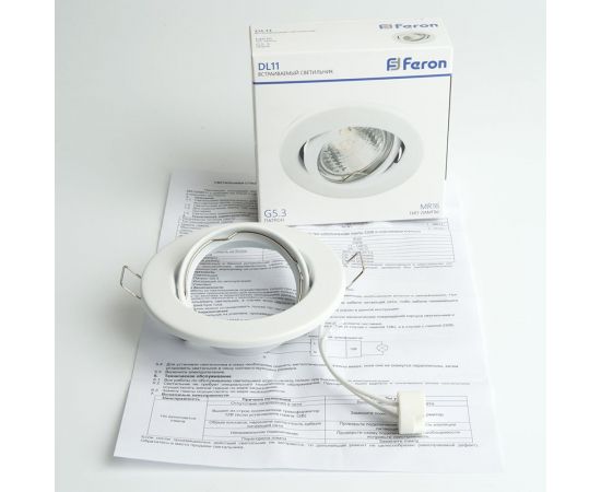 Потолочный встраиваемый светильник FERON dl11 mr16 50w g5.3 белый матовый 48465 – изображение 8