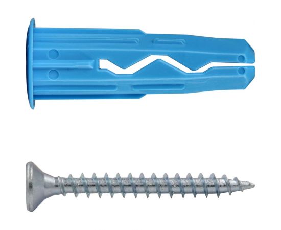 Универсальный нейлоновый дюбель ЕВРОПАРТНЕР синий, multi pro, 8x32 мм, шуруп multi потайная голова, tx25, zn, 4,5x40 мм + бита tx, 12 шт. RB3 0137 – изображение 4