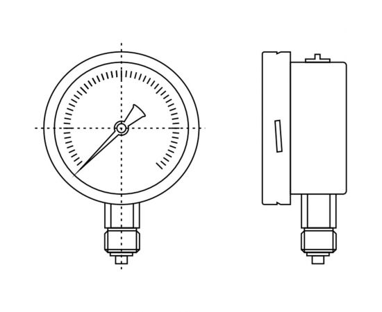 Манометр от 0 до 60 бар из нержавеющей стали, D63 мм, BSPP 1/4"", штуцер снизу A-Flow G22-S-4G-63A-60bar – изображение 2