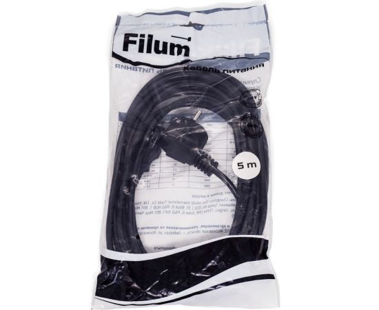 Кабель питания Filum cee 7/7-с13, 3x0.75мм?, 220в, 10a, чёрный, 5м FL-PC10-EU-C13-5M – изображение 2