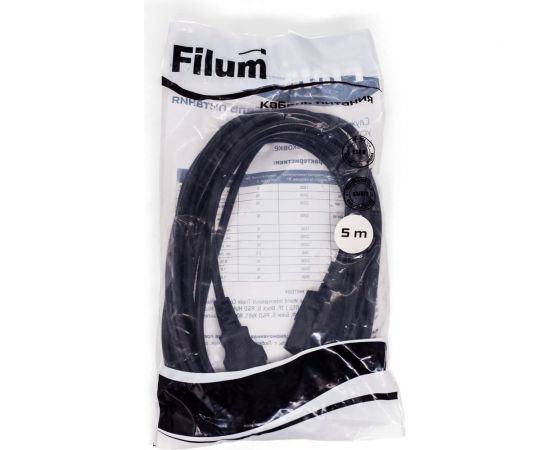 Кабель питания Filum с13-c14, 3x0.75мм?, 220в, 10a, чёрный, 3м FL-PC10-C13-C14-3M – изображение 3