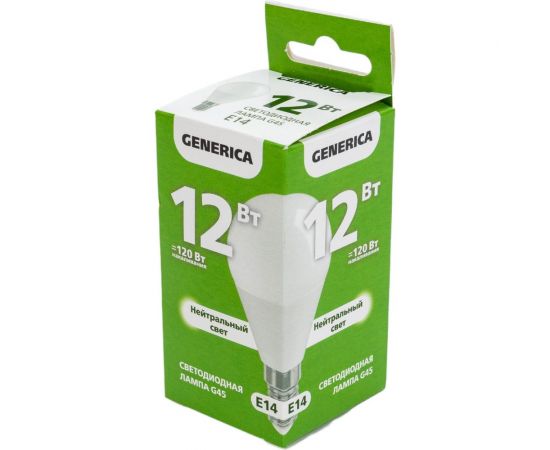 Светодиодная лампа GENERICA G45 шар 12Вт 230В 4000К E14 LL-G45-12-230-40-E14-G – изображение 3