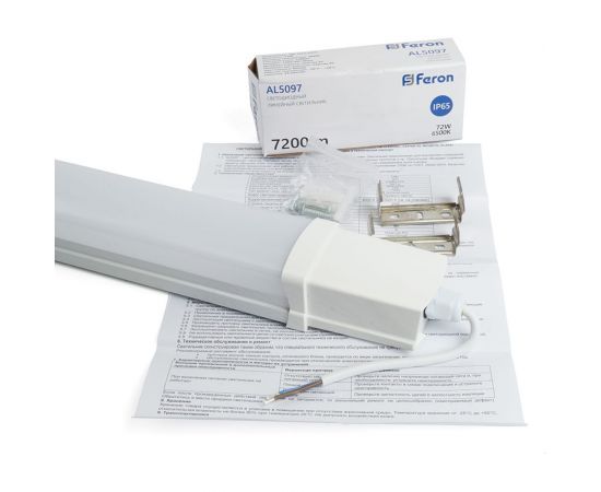 Светодиодный линейный светильник FERON AL5097 IP65 72W 6500K 1500x60x40мм, 48495 – изображение 2