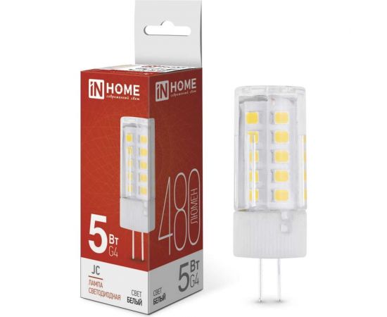 Светодиодная лампа IN HOME LED-JC 5Вт 12В G4 4000К 480Лм 4690612036083 