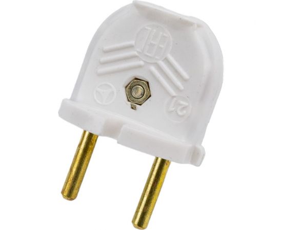 Разборная плоская электровилка Ливны-Электро В6-001 л/ш, белая В 6146л 