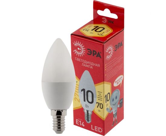 Светодиодная лампа LED B35 10W 827 E14 R диод, свеча, 10Вт, теплый свет, E14 Б0049641 – изображение 2